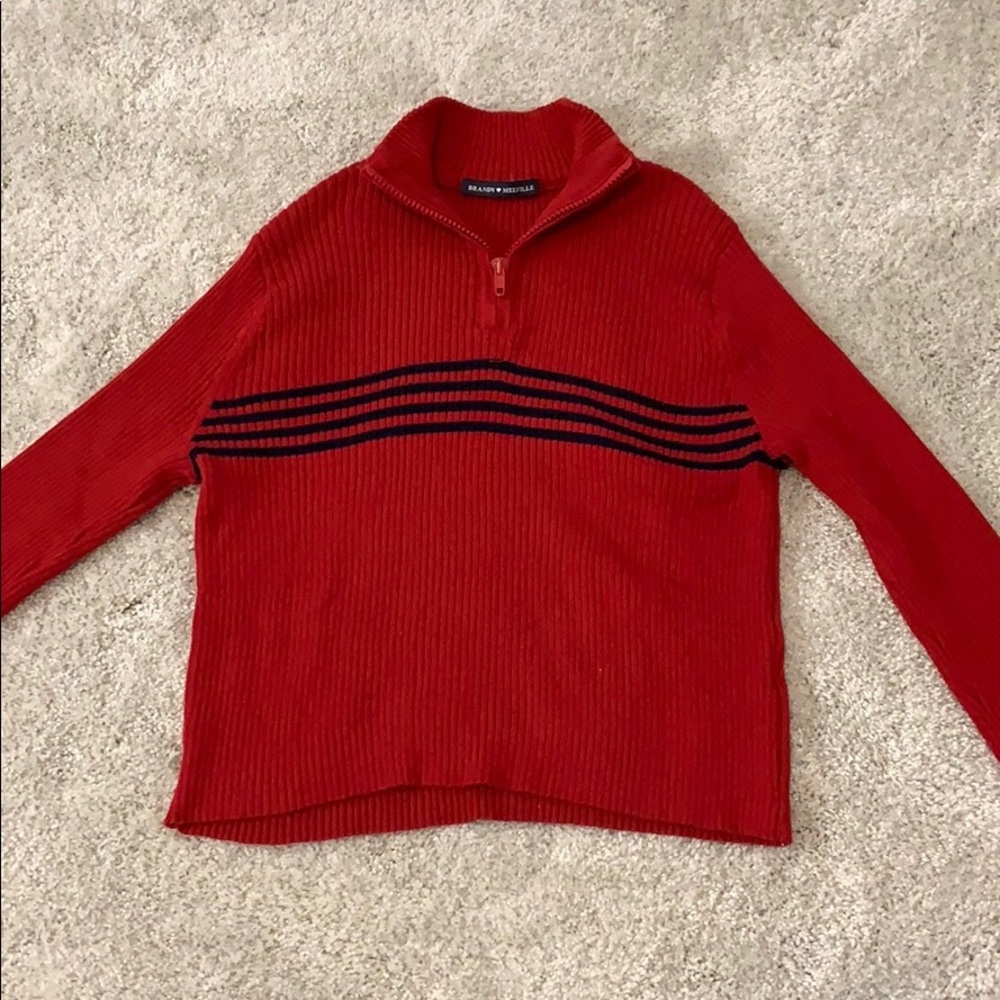 Brandy Melville quarter zip red sweater